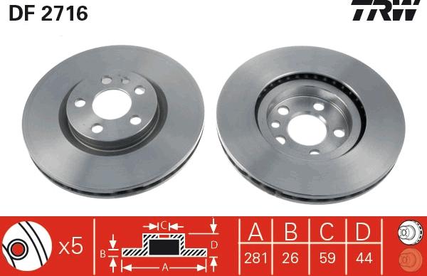 TRW DF2716 - Discofreno autozon.pro