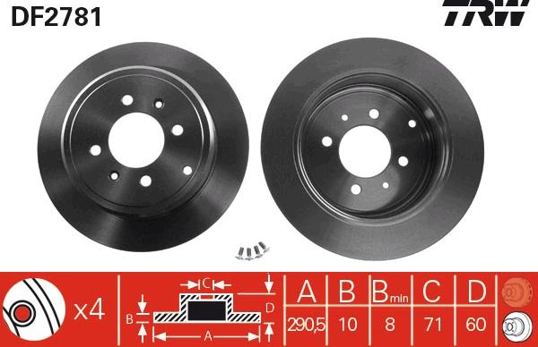 TRW DF2781 - Discofreno autozon.pro