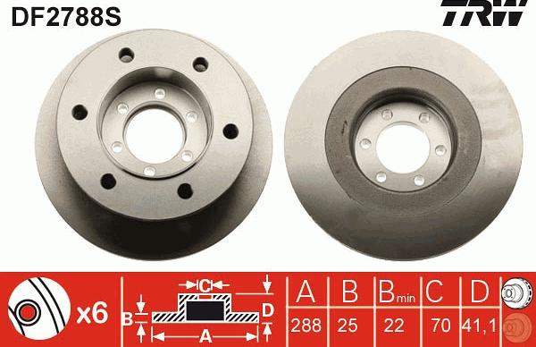 TRW DF2788S - Discofreno autozon.pro