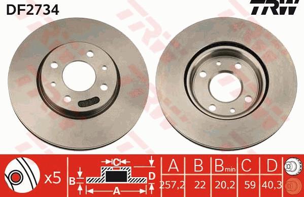 TRW DF2734 - Discofreno autozon.pro