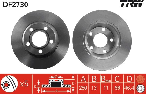 TRW DF2730 - Discofreno autozon.pro