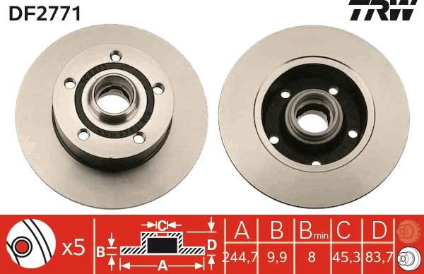 TRW DF2771 - Discofreno autozon.pro