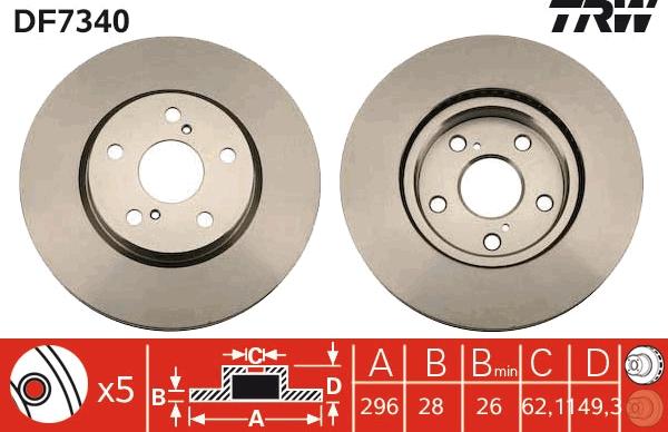 TRW DF7340 - Discofreno autozon.pro