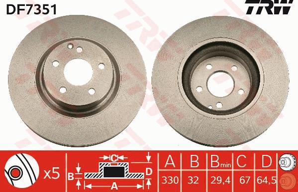 TRW DF7351 - Discofreno autozon.pro