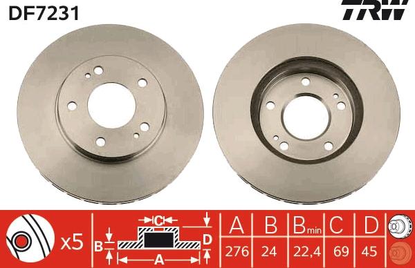 TRW DF7231 - Discofreno autozon.pro