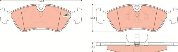 TRW GDB951 - Kit pastiglie freno, Freno a disco autozon.pro