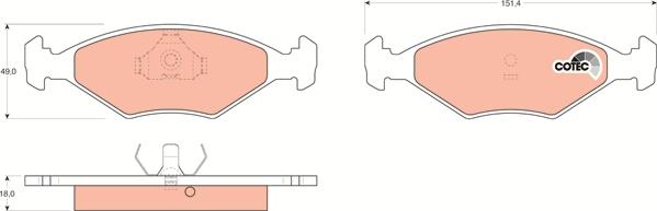 TRW GDB958 - Kit pastiglie freno, Freno a disco autozon.pro