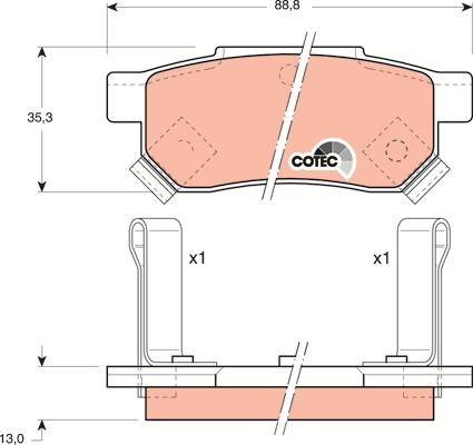 TRW GDB499DT - Kit pastiglie freno, Freno a disco autozon.pro