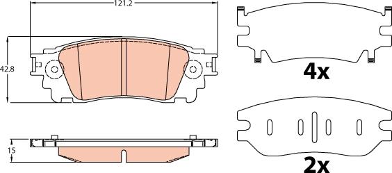 TRW GDB4459 - Kit pastiglie freno, Freno a disco autozon.pro