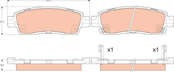 TRW GDB4455 - Kit pastiglie freno, Freno a disco autozon.pro