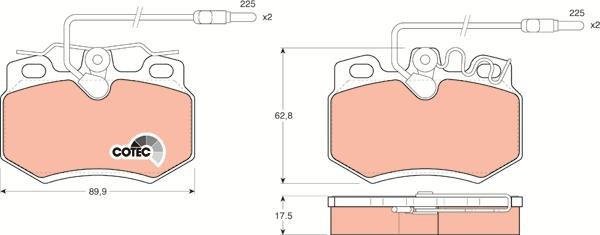 TRW GDB446 - Kit pastiglie freno, Freno a disco autozon.pro