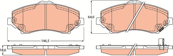 TRW GDB4605 - Kit pastiglie freno, Freno a disco autozon.pro