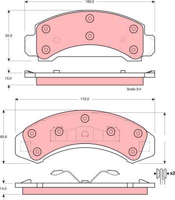 TRW GDB4013 - Kit pastiglie freno, Freno a disco autozon.pro