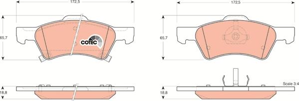 TRW GDB4129 - Kit pastiglie freno, Freno a disco autozon.pro