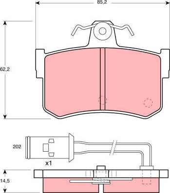 TRW GDB486 - Kit pastiglie freno, Freno a disco autozon.pro