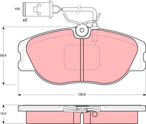 TRW GDB483 - Kit pastiglie freno, Freno a disco autozon.pro