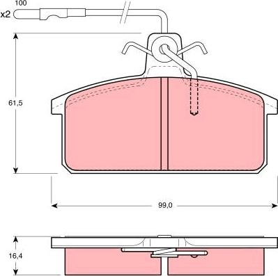 TRW GDB422 - Kit pastiglie freno, Freno a disco autozon.pro