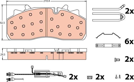 TRW GDB5095 - Kit pastiglie freno, Freno a disco autozon.pro