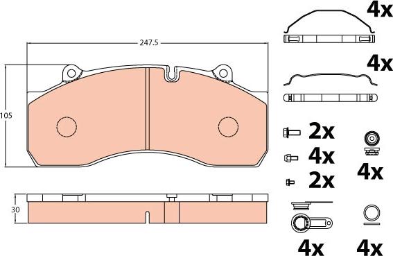 TRW GDB5090 - Kit pastiglie freno, Freno a disco autozon.pro