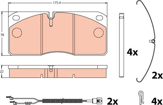 TRW GDB5005 - Kit pastiglie freno, Freno a disco autozon.pro