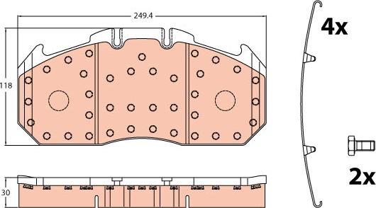 TRW GDB5086 - Kit pastiglie freno, Freno a disco autozon.pro