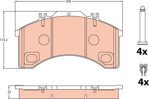 TRW GDB5022 - Kit pastiglie freno, Freno a disco autozon.pro