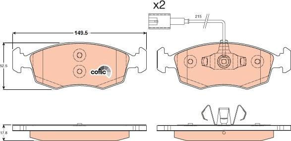 TRW GDB1900 - Kit pastiglie freno, Freno a disco autozon.pro