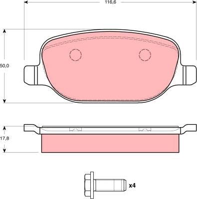 TRW GDB1490 - Kit pastiglie freno, Freno a disco autozon.pro