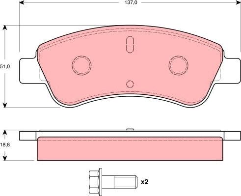 TRW GDB1462 - Kit pastiglie freno, Freno a disco autozon.pro