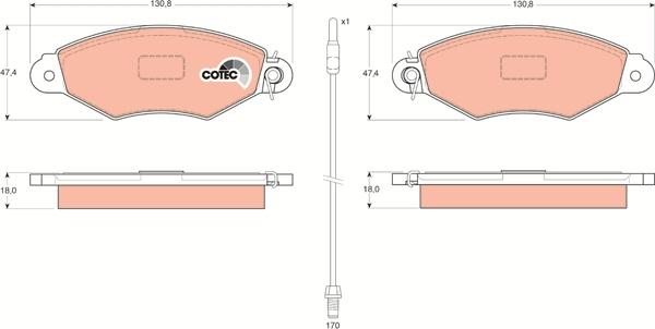 TRW GDB1402 - Kit pastiglie freno, Freno a disco autozon.pro