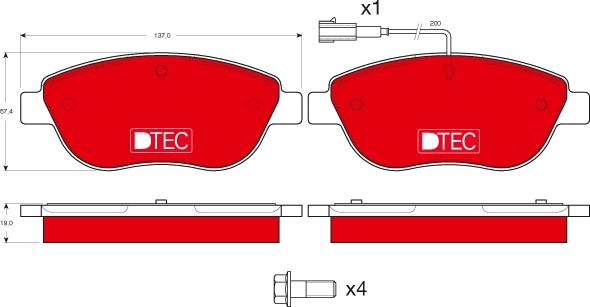 TRW GDB1483DTE - Kit pastiglie freno, Freno a disco autozon.pro