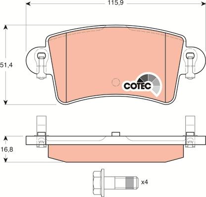 TRW GDB1470 - Kit pastiglie freno, Freno a disco autozon.pro