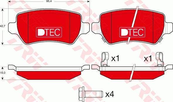 TRW GDB1515DTE - Kit pastiglie freno, Freno a disco autozon.pro