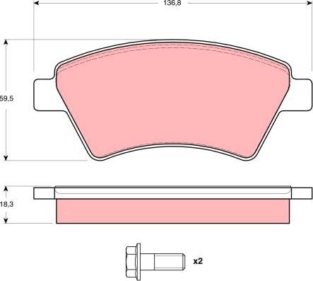 TRW GDB1524 - Kit pastiglie freno, Freno a disco autozon.pro