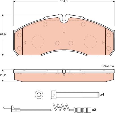 TRW GDB1694 - Kit pastiglie freno, Freno a disco autozon.pro