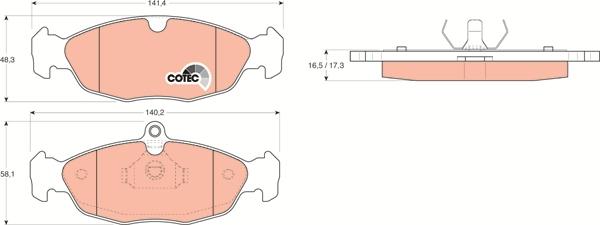 TRW GDB1040 - Kit pastiglie freno, Freno a disco autozon.pro