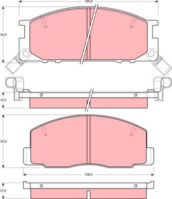 TRW GDB1043 - Kit pastiglie freno, Freno a disco autozon.pro