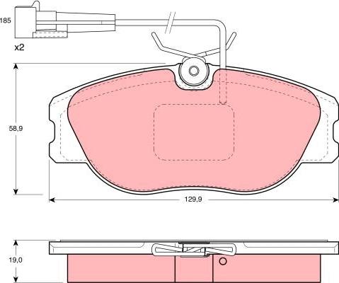 TRW GDB1058 - Kit pastiglie freno, Freno a disco autozon.pro