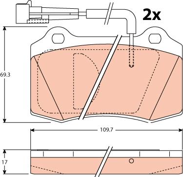 TRW GDB1191 - Kit pastiglie freno, Freno a disco autozon.pro