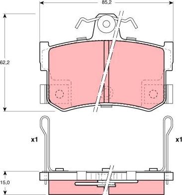 TRW GDB1169 - Kit pastiglie freno, Freno a disco autozon.pro