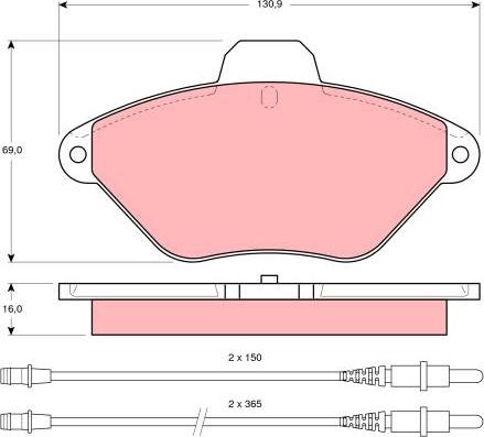 TRW GDB1102 - Kit pastiglie freno, Freno a disco autozon.pro