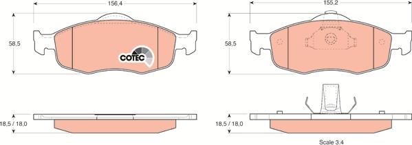 TRW GDB1107 - Kit pastiglie freno, Freno a disco autozon.pro