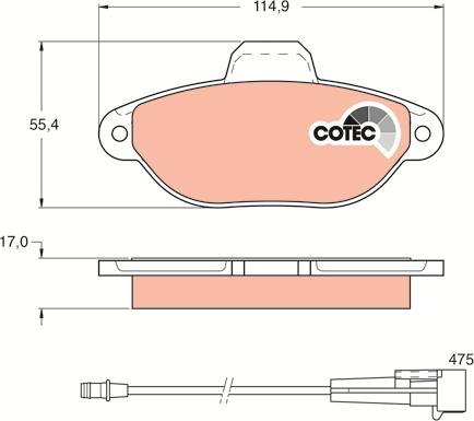 TRW GDB1115 - Kit pastiglie freno, Freno a disco autozon.pro