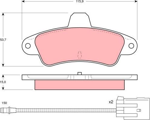 TRW GDB1112 - Kit pastiglie freno, Freno a disco autozon.pro