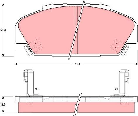 TRW GDB1137 - Kit pastiglie freno, Freno a disco autozon.pro