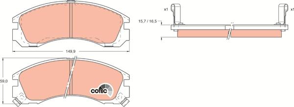 TRW GDB1126AT - Kit pastiglie freno, Freno a disco autozon.pro