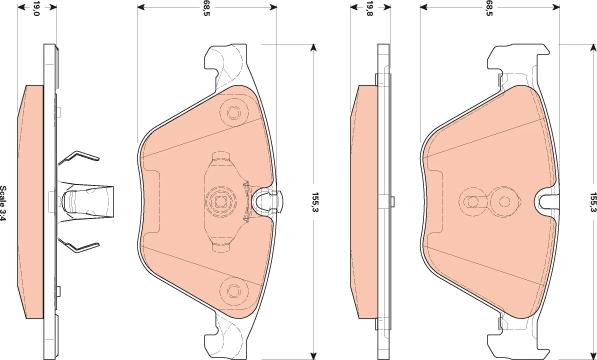 TRW GDB1854 - Kit pastiglie freno, Freno a disco autozon.pro