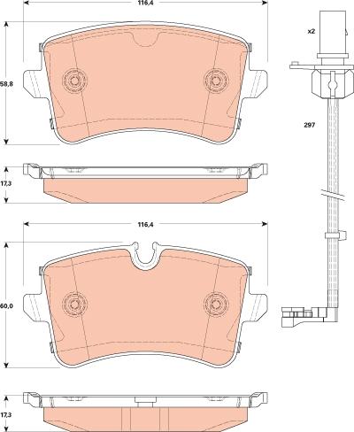 TRW GDB1866 - Kit pastiglie freno, Freno a disco autozon.pro