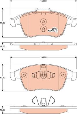 TRW GDB1808 - Kit pastiglie freno, Freno a disco autozon.pro