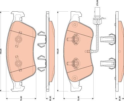 TRW GDB1811 - Kit pastiglie freno, Freno a disco autozon.pro